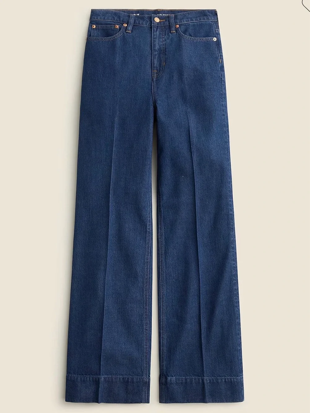 NWOT J. Crew Denim Trouser Jeans Fiorellas Wash High Waist Wide Leg 29 Tall 29T